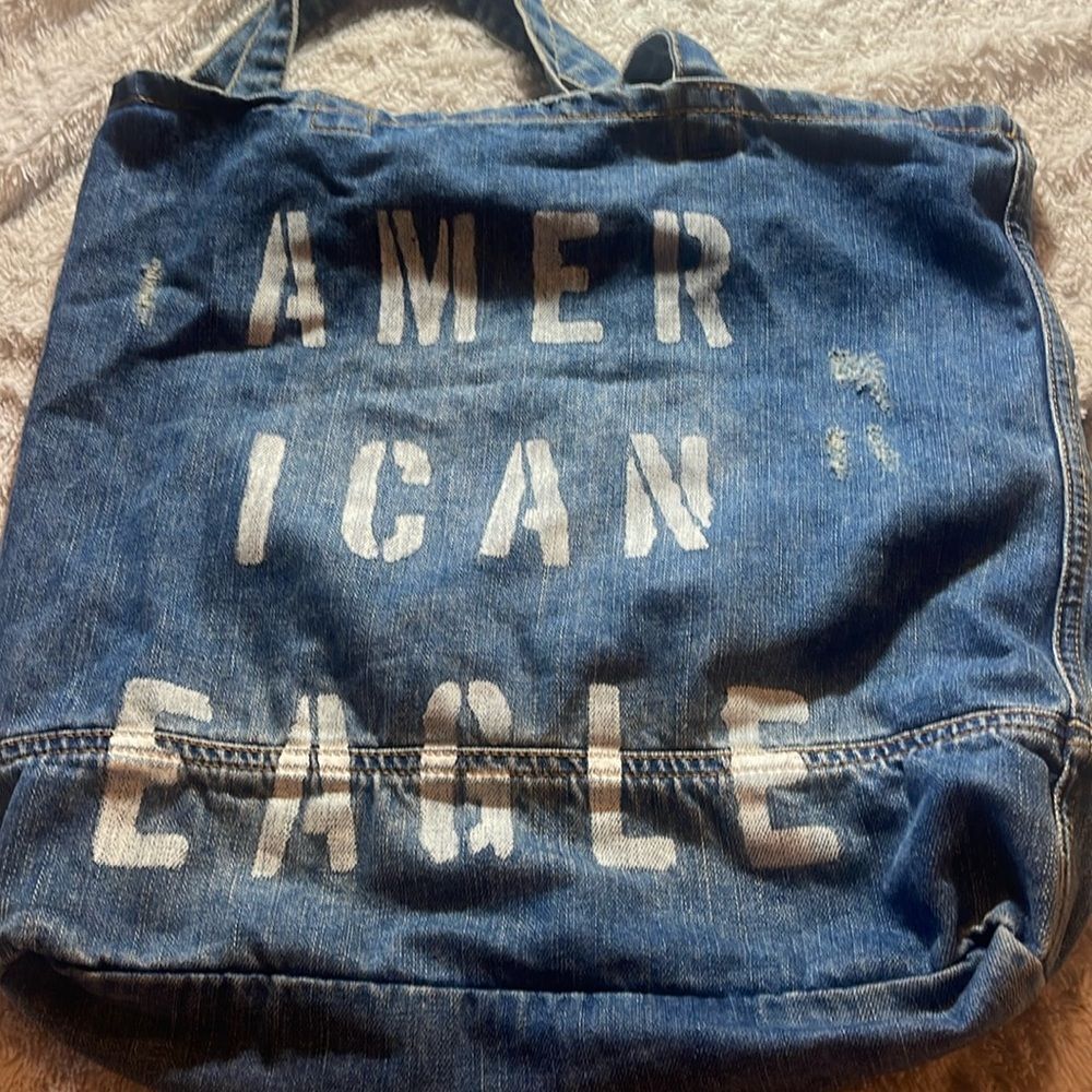 American Eagle large size denim tote bag